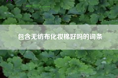 包含无纺布化妆棉好吗的词条