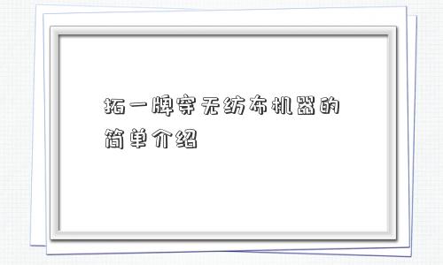 拓一牌穿无纺布机器的简单介绍