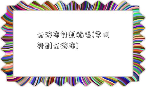 无纺布针刺粘毛(常州针刺无纺布) 无纺布针刺粘毛(常州针刺无纺布)