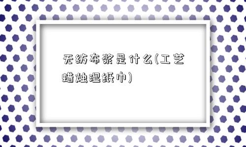 无纺布浆是什么(工艺蜡烛湿纸巾)