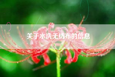 关于水洗无纺布的信息