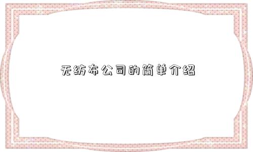 无纺布公司的简单介绍 无纺布公司的简单介绍