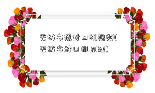 无纺布热封口机视频(无纺布封口机原理)