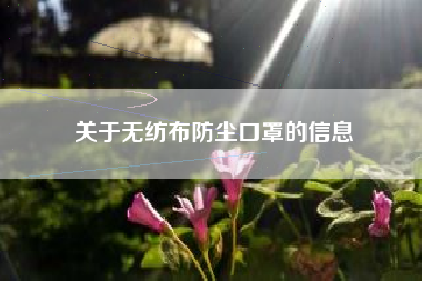 关于无纺布防尘口罩的信息