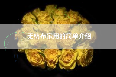 无纺布家用的简单介绍