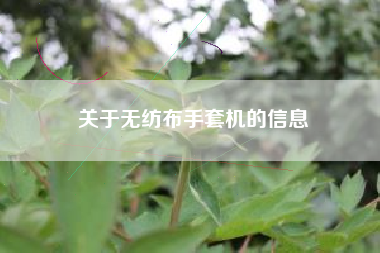 关于无纺布手套机的信息