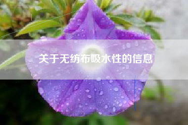 关于无纺布吸水性的信息
