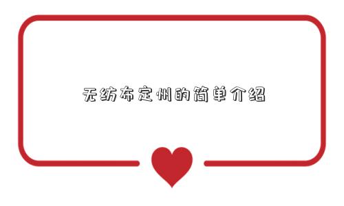 无纺布定州的简单介绍