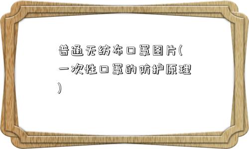 普通无纺布口罩图片(一次性口罩的防护原理)