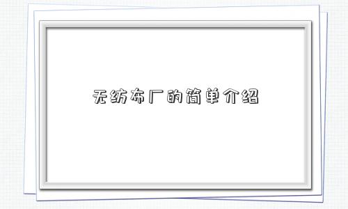 无纺布厂的简单介绍