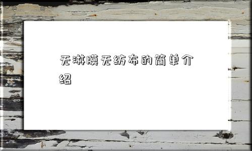 无淋膜无纺布的简单介绍