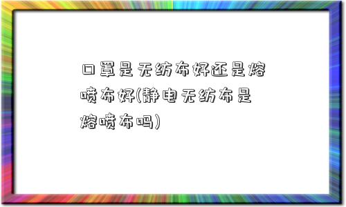 口罩是无纺布好还是熔喷布好(静电无纺布是熔喷布吗)