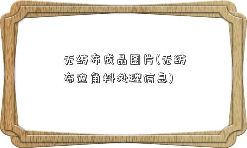 无纺布成品图片(无纺布边角料处理信息)