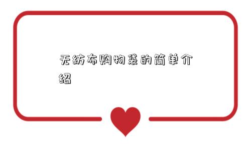 无纺布购物袋的简单介绍 无纺布购物袋的简单介绍