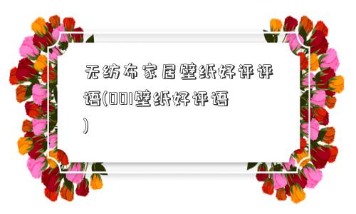 无纺布家居壁纸好评评语(001壁纸好评语)