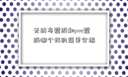 无纺布壁纸和pvc壁纸哪个好的简单介绍