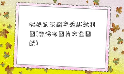好看的无纺布壁纸效果图(无纺布图片大全图解)