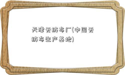 天津无纺布厂(中国无纺布生产基地)