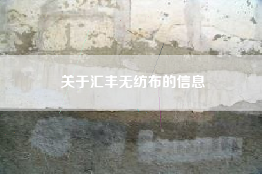 关于汇丰无纺布的信息