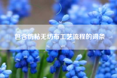 包含纺粘无纺布工艺流程的词条