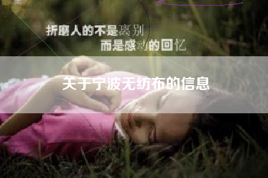 关于宁波无纺布的信息