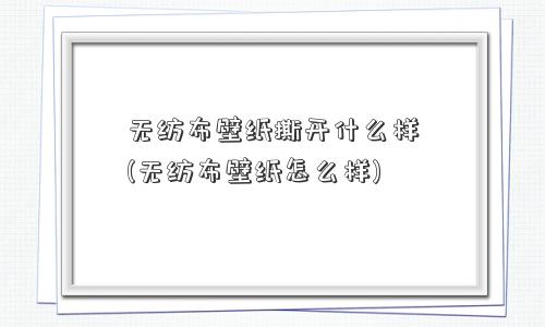 无纺布壁纸撕开什么样(无纺布壁纸怎么样)