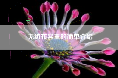 无纺布容重的简单介绍