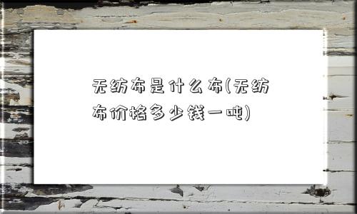 无纺布是什么布(无纺布价格多少钱一吨)