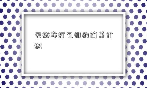 无纺布打包机的简单介绍