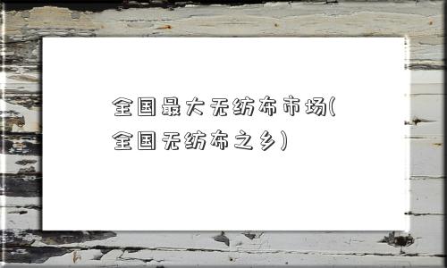 全国更大无纺布市场(全国无纺布之乡)