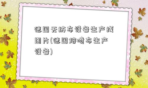 德国无纺布设备生产线图片(德国熔喷布生产设备)
