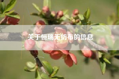 关于恒瑞无纺布的信息