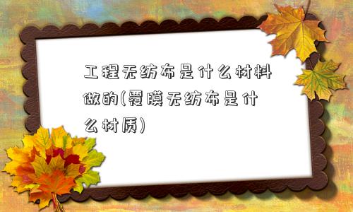 工程无纺布是什么材料做的(覆膜无纺布是什么材质)