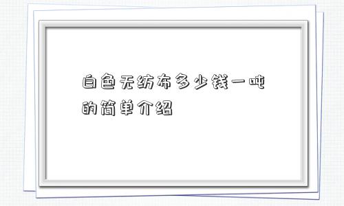 白色无纺布多少钱一吨的简单介绍