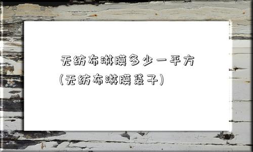 无纺布淋膜多少一平方(无纺布淋膜袋子) 无纺布淋膜多少一平方(无纺布淋膜袋子)