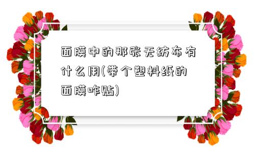 面膜中的那张无纺布有什么用(带个塑料纸的面膜咋贴) 面膜中的那张无纺布有什么用(带个塑料纸的面膜咋贴)
