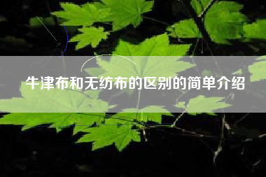 牛津布和无纺布的区别的简单介绍