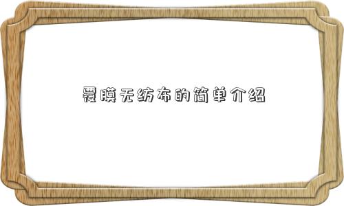 覆膜无纺布的简单介绍