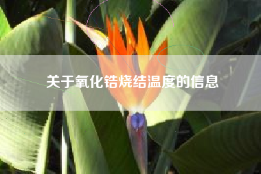 关于氧化锆烧结温度的信息