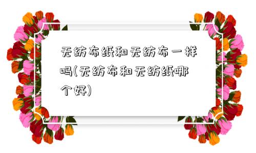 无纺布纸和无纺布一样吗(无纺布和无纺纸哪个好)