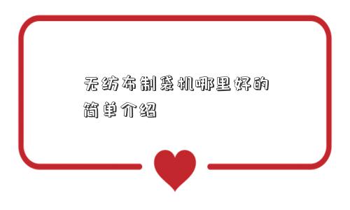 无纺布制袋机哪里好的简单介绍