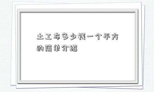 土工布多少钱一个平方的简单介绍