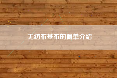 无纺布基布的简单介绍