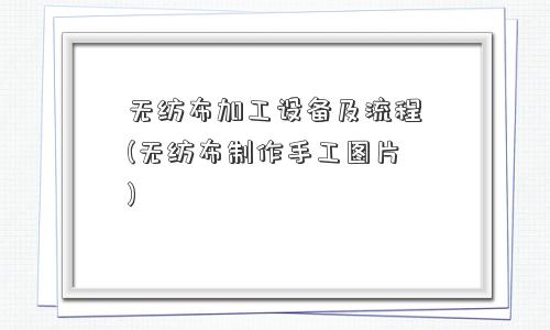 无纺布加工设备及流程(无纺布制作手工图片)