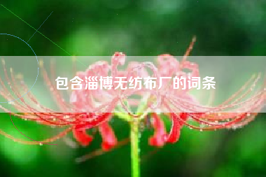 包含淄博无纺布厂的词条 包含淄博无纺布厂的词条