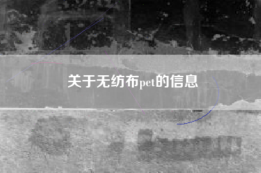 关于无纺布pet的信息