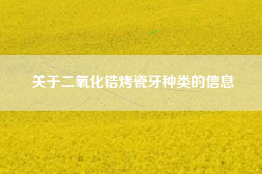 关于二氧化锆烤瓷牙种类的信息