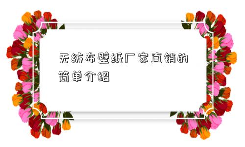 无纺布壁纸厂家直销的简单介绍