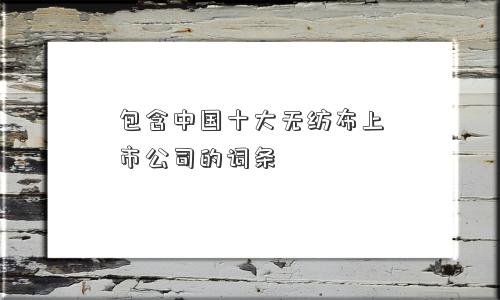 包含中国十大无纺布上市公司的词条