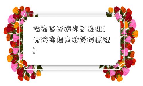 哈密瓜无纺布制袋机(无纺布超声波焊接原理)